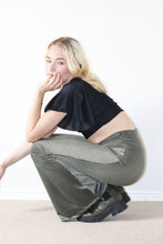 Load image into Gallery viewer, Olive Green Velvet Bell Bottoms
