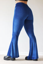 Load image into Gallery viewer, Baby Blue Velvet Bell Bottoms

