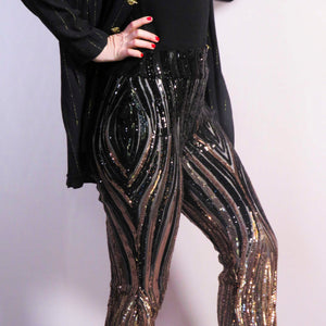 Palace of Versailles - Gold and Black sequined bell bottoms - Retro Brat